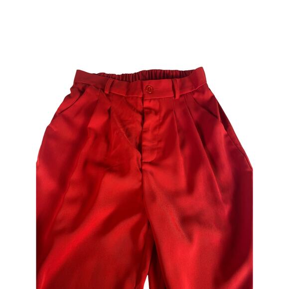 Womens size small red high waisted wide leg pants - Picture 2 of 6